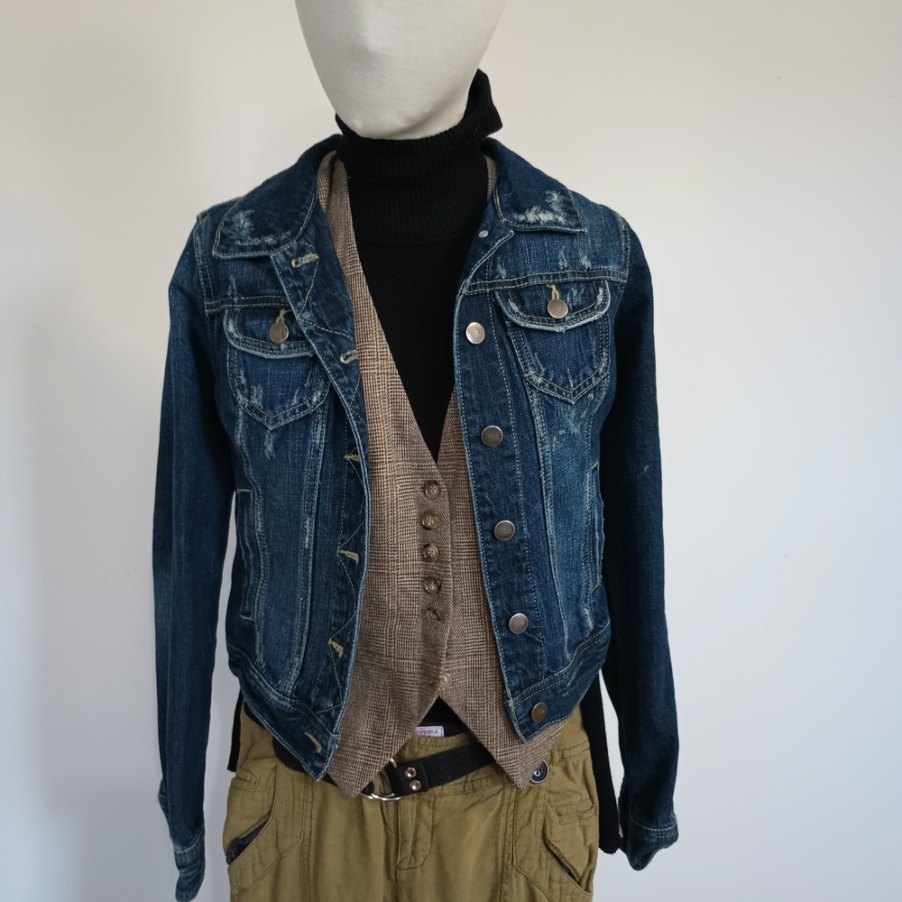 2.1 Denim Blue Distressed Small Jacket